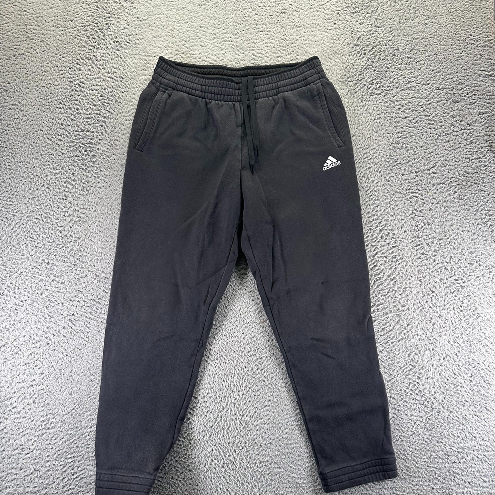 Adidas Sweatpants Mens L Black Fleece Tapered Leg Activewear Perfromance Running